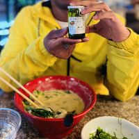 Veggie Ramen and Choya.  at Craft Ramen in Santa Barbara