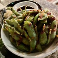 SPICY EDAMAME (WOK WITH GARLIC)  at Craft Ramen in Santa Barbara