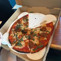 Cashew Mozzarella Margarita w/ Veg Pepperoni! at Thunderbolt Pizza  in Long Beach