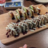 Two sushis at WAKI WAKI Veggie Sushi in Bangkok