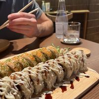Two maki rolls  at WAKI WAKI Veggie Sushi in Bangkok