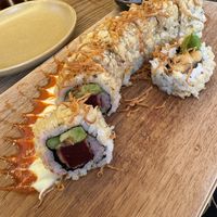 Vegan sushi with beetroot. Best flavours  at WAKI WAKI Veggie Sushi in Bangkok