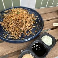 I forgot the name of the dish but I didn’t like it it was really fatty  at WAKI WAKI Veggie Sushi in Bangkok