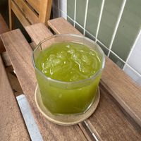 Green tea  at WAKI WAKI Veggie Sushi in Bangkok