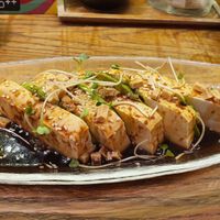 Silken tofu sashimi at WAKI WAKI Veggie Sushi in Bangkok