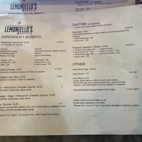 Lemonjello - Menu  at Lemonjello's Coffee Shop in Holland