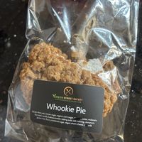 Partly eaten oatmeal cream pie dessert   at Green Street Eatery in Levittown