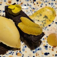 Orange  desert at Restaurant Kuu in Helsinki