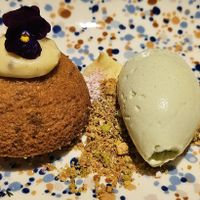 Pistachio desert at Restaurant Kuu in Helsinki