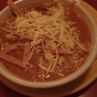 Tortilla soup with vegan cheese at Swinger's Diner in Los Angeles