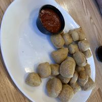 veganized pretzel bites with marinara   at Mellow Mushroom in Fredericksburg