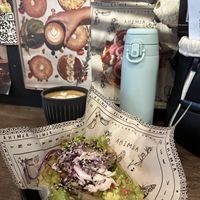 Sourdough with guacamole, purple slaw, added some mushrooms and latte with oatmilk. I like it!  at Ahimsa Sanctuary in Central Singapore