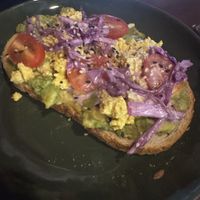Avo & scramble on sourdough   at Ahimsa Sanctuary in Central Singapore