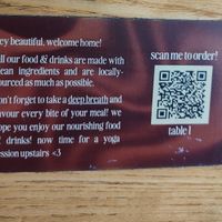 Order via QR code on table at Ahimsa Sanctuary in Central Singapore