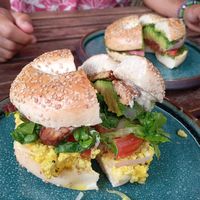 Deluxe bagel at Ahimsa Sanctuary in Central Singapore