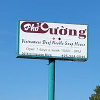 Sign at Pho Cuong Restaurant in Oklahoma City