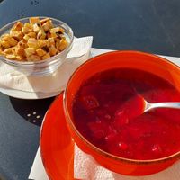 Borscht at Cafeneaua Nației in Ploiesti