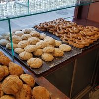 Çatal on the right. And other two options are sweet cookies. All vegan at Bakırköy Unlu Mamülleri in Istanbul