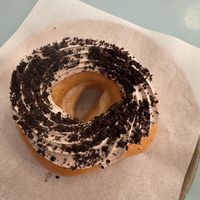 Vegan cookies and cream donut  at TODCO in South Yarra