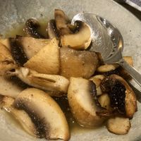 Mushrooms in garlic   at The Big Bad Wolf in Skiathos