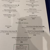 Menu with vegan section at Catchic Chater House in Hong Kong Island