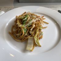 Noodles with stir fried vegetables  at Le Shanghai in Liege