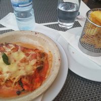 Lasagna and chips at Louro & Salsa in Albufeira