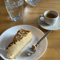vegan cheesecake with caramel  at Lókal Bistro in Husavik
