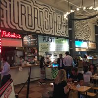 View of food court, with Plant Junkie--note the seating and tables at Plant Junkie - Vanderbilt in New York City