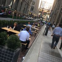 Outdoor seating at Plant Junkie - Vanderbilt in New York City