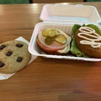 The cookie is as wide as the buns  at Plant Junkie Chicago in Chicago
