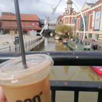 Iced latte with oat milk at 200 Degrees Coffee in Lincoln