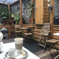 Outside sitting  at The Lane Cafe in Galway