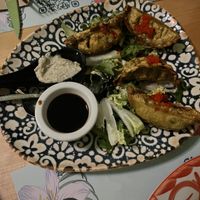 Gyozas  at Shangri-La in Merida