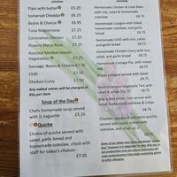 General Menu at Chives Cafe in Watchet