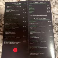 Menu at Decollete Juicery & Coffee shop in Randolph