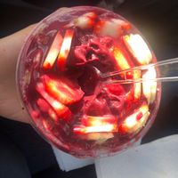 Triple berry açaí bow with no Nutella   at Decollete Juicery & Coffee shop in Randolph