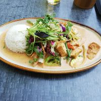 Peanut Curry with Tofu 👌 at Hubertha in Berlin