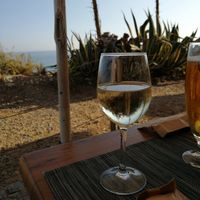 Vinho verde and ocean view at Três Palmeiras in Portimao