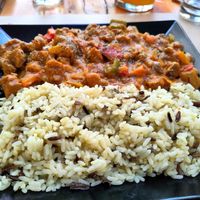 Greek soy stew at Treis Laloun -Τρεις Λαλούν in Athens