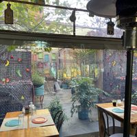 Patio seating    at Treis Laloun -Τρεις Λαλούν in Athens