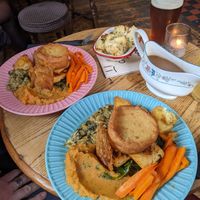 Two roasts with truffle cauli cheese as a side. at LD's Kitchen in Bristol