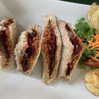 Nut butter, beetroot and carrot sandwiches  at Ballindalloch Castle and Gardens in Ballindalloch