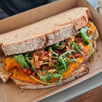 Sweet potato hummus sandwich at AMS - Amsterdam Bread Company in Schiphol