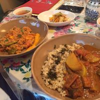 curry and risotto  at Le Coccole in Osaka