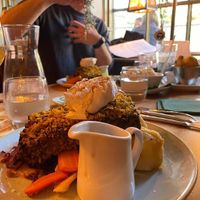 Vegan Sunday roast & tempura samphire at Lass O'Richmond Hill in Richmond