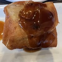 Golden egg pillow ( fried, filled with thin noodles)  at House of Nanking in San Francisco