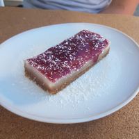 Raspberry dessert at Bancha in Portimao
