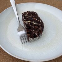 Portugese salami as a dessert   at Bancha in Portimao