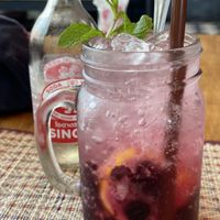 Blueberry soda, 99 baht  at Lucky 13 Sandwich in Hua Hin